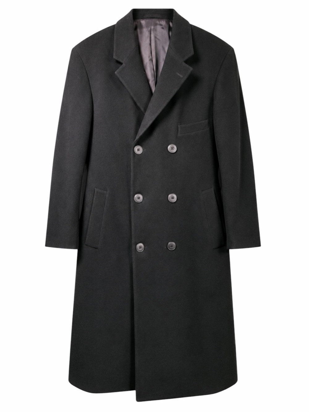 Lauren Ralph Lauren Wool Cashmere Double Breasted Overcoat Black Mens 48R